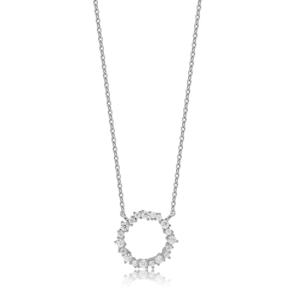 Estelle Official Women's Silver Rhodium-Plated Cubic Zirconia Necklace (Product Code: 0772-4362-0019-0000)