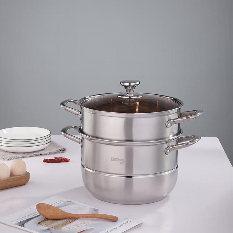 Yibo Laidun 28cm Double-Layer Stainless Steel Steamer Pot