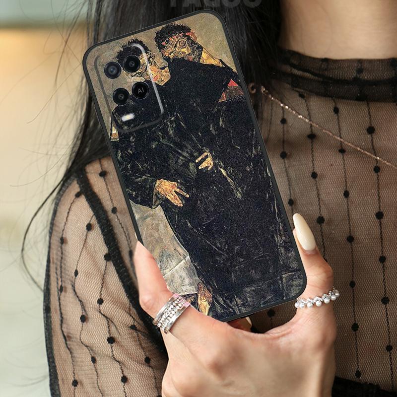 Egon Schiele Art Case For Oppo A74 A94 A54 A80 A60 A40 A18 A38 A58 A78 A98 A96 A76 A16 A15 A17 A57 A77 A5 Pro