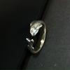 Niche Simple Fish Shaped Ring Distressed Gold Vintage Adjustable Ring Silver Alloy Retro Open Ring Unisex