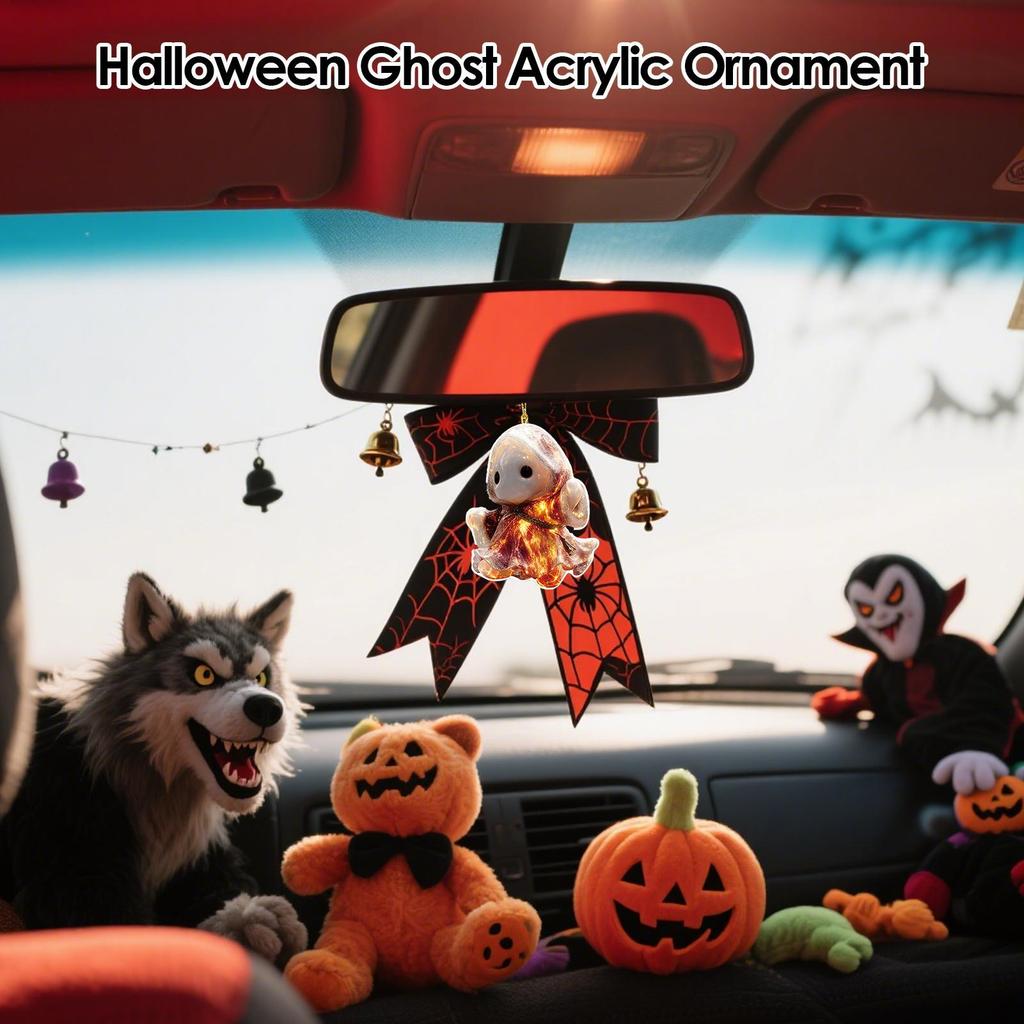 Halloween New Funny White Ghost 2D Flat Acrylic Backpack Pendant Halloween Ghost Acrylic Decoration for Offices House