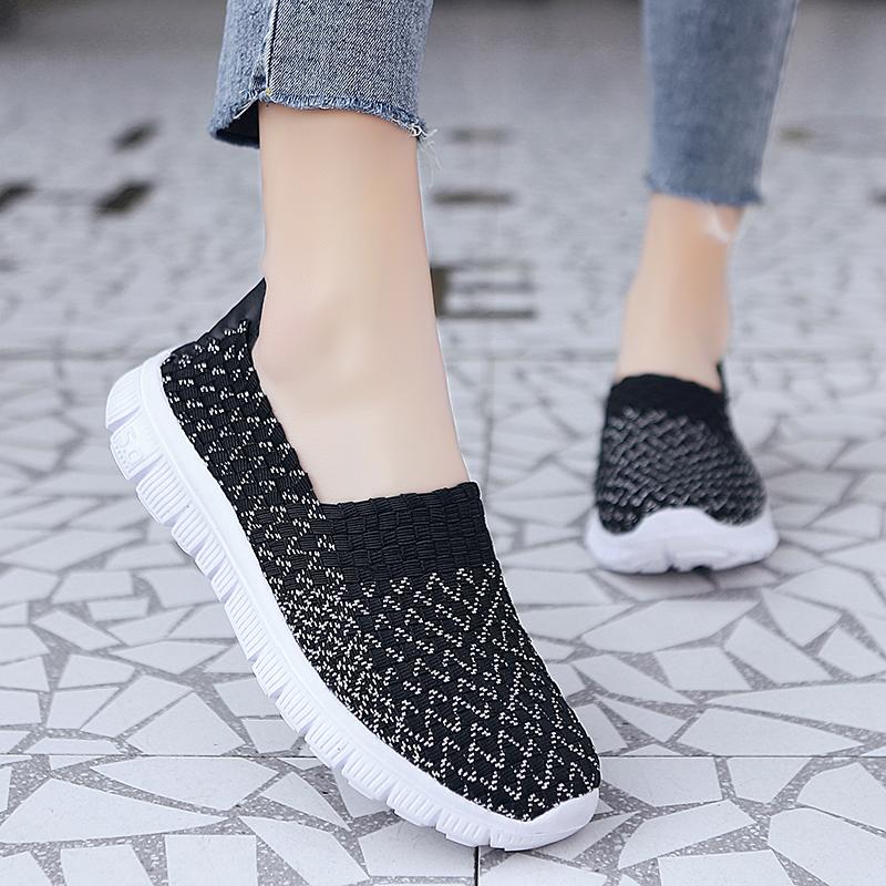 Summer Handmade Slip on Braid Beach Shoes Women Moccasins Plus Size Casual Espadrilles Breathable Sneakers
