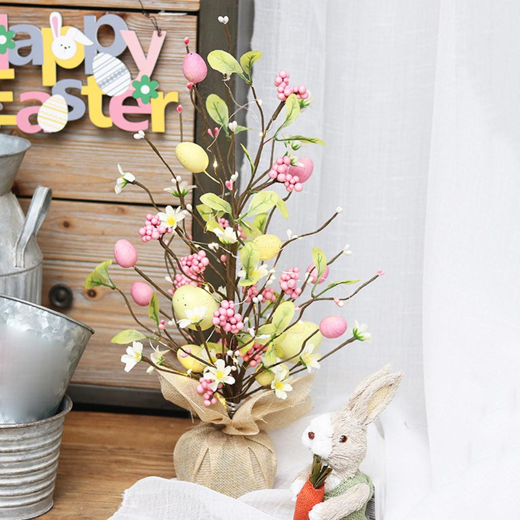 45cm Easter Decorations LED Egg Tree Table Decoration Home Spring Party Supplies Lighted Easter Eggs Ornaments Kid Gift