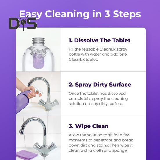 6/12/18/24Pcs Eco-Friendly Cleaning Spray Detergent All-In-One Stain Remover Multi-Purpose Cleaner with 500ml Bottle