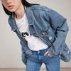 Levis Plain Collar Denim Loose Jacket Unisex Jackets Blue 72334-0583