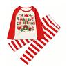 Family Matching Christmas Pajamas Set with Neck Long Sleeve Top and Pants