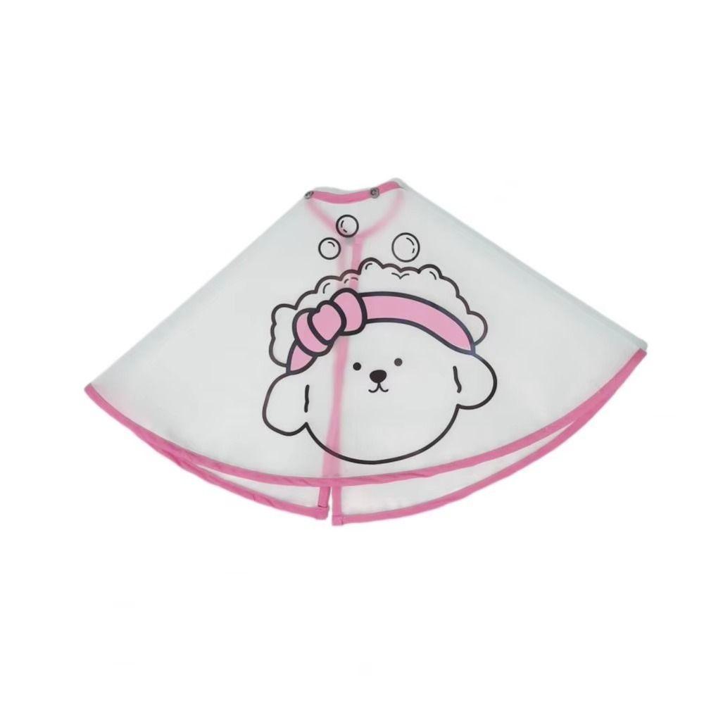 

New Adorable Dog Haircut Cloak Cartoon Adjustable Dog Grooming Cape Waterproof Transparent Pet Supplies M розовый