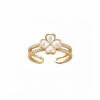 Geometric Gold Plated Zirconia Ring For Women Stylish Minimalist Fashion Jewelry