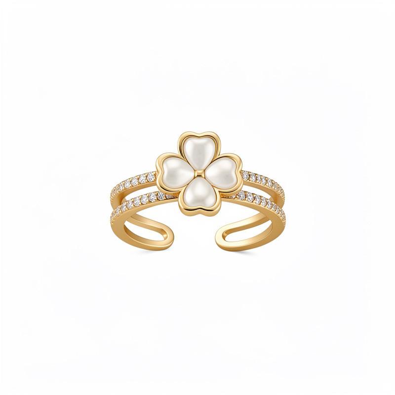 Geometric Gold Plated Zirconia Ring For Women Stylish Minimalist Fashion Jewelry