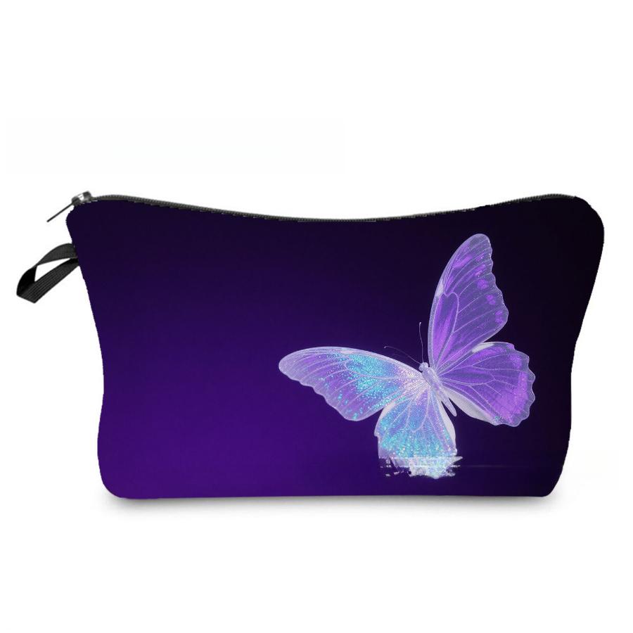Women Butterfly Print Cosmetic Bag Toiletries Organize Travel Storage Case 6966