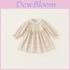 Girl Flower Pattern Cotton Dress Set For Spring Autumn Girls Aged 3-8