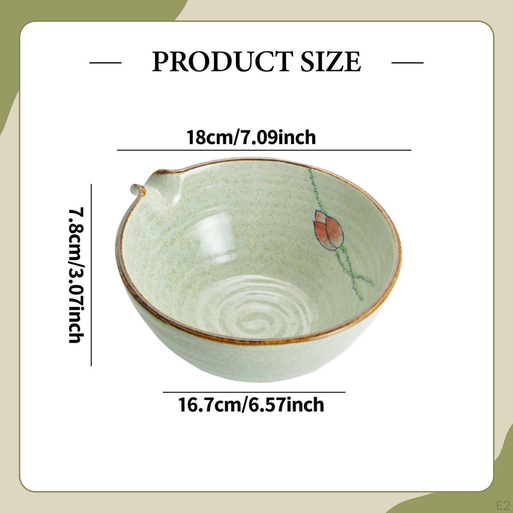Pottery Matcha Bowl Seasoning Container Classical Decoration Noodle Soy Sauce Dish for Home