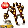 LED Leuchtendes Geweih Autodekoration Weihnachten Rentiergeweih Mit Roter Nase Schwanz Für Automobil SUV Außenfenster Dach