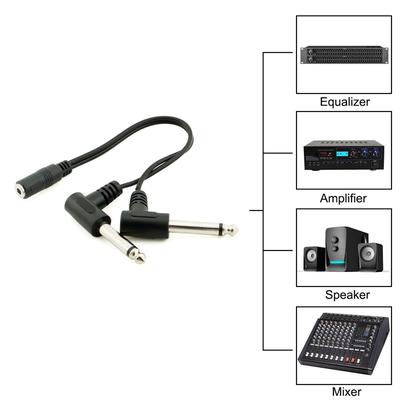 1//8/" TRS to Dual 1//4 Stereo Audio Cable 3.5mm to 6.35mm 1//4/" TS Mono Y-Cable S