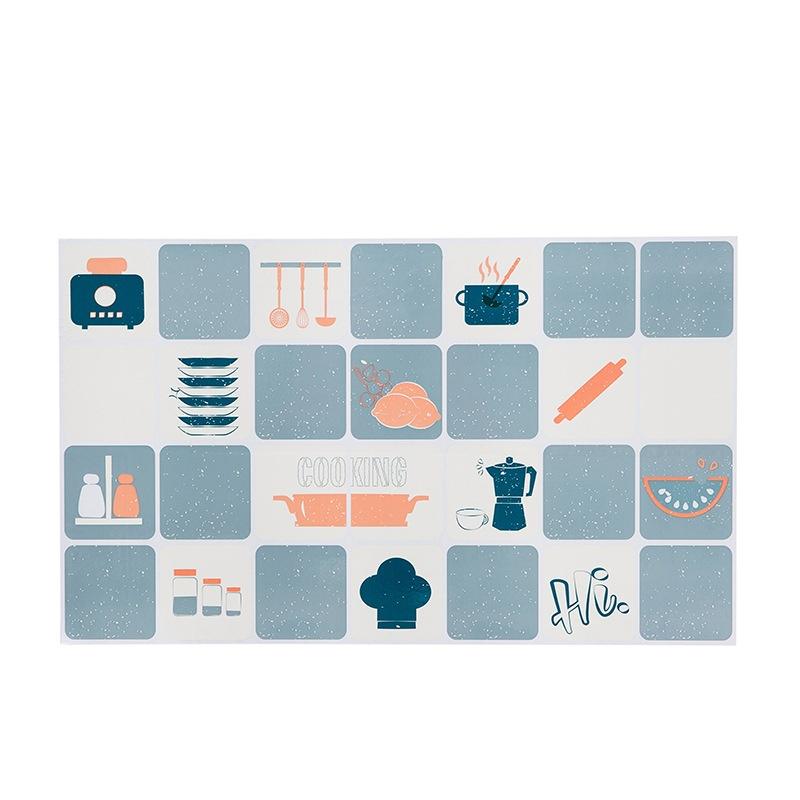 2PCS Kitchen Film Wall Stickers Waterproof and Oil Resistant High Temperature Ceramic Tile Stickers