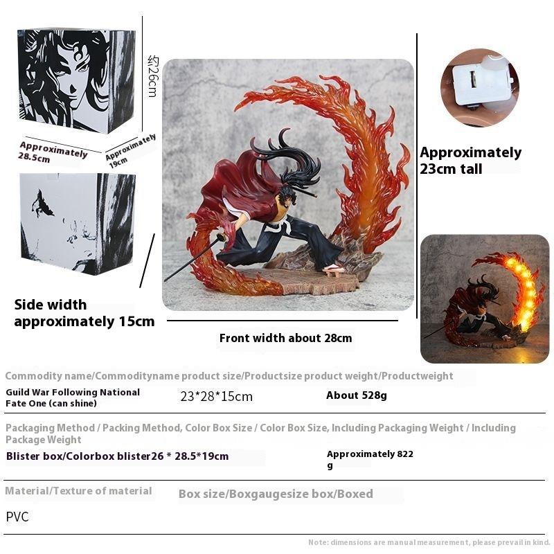 Demon Slayer Gk Fierce Battle Kokushibo Vs Yoriichi Tsugikuni Beautiful Model Statue Figurine Desktop Computer Case Ornament Toy