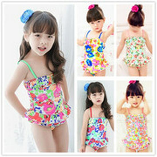 Colorful Print Adjustable Tie Bikini Set for Girls - Baby To Medium Sizes