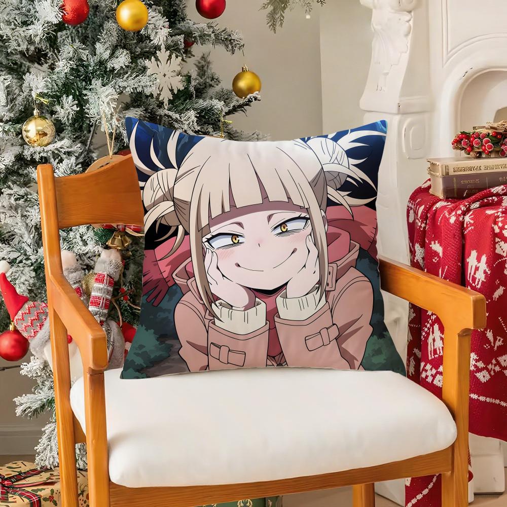 My Hero Academia Himiko Toga Pillow Case Silky Elegant Comfort Sofa Bed Invisible Zipper