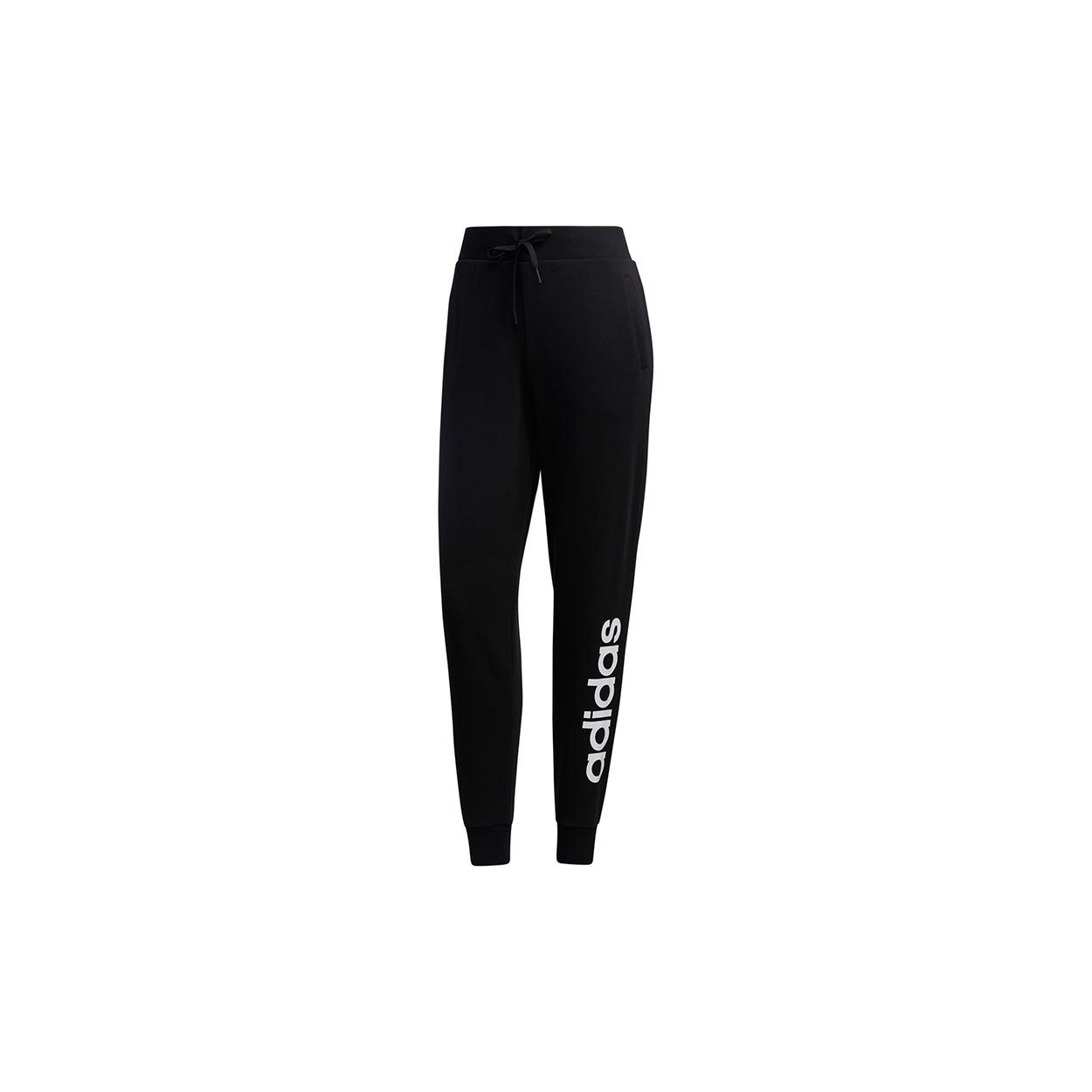 (WMNS) adidas Neo Essential Logo Pants Asia Sizing Black White Women s GJ7917 M