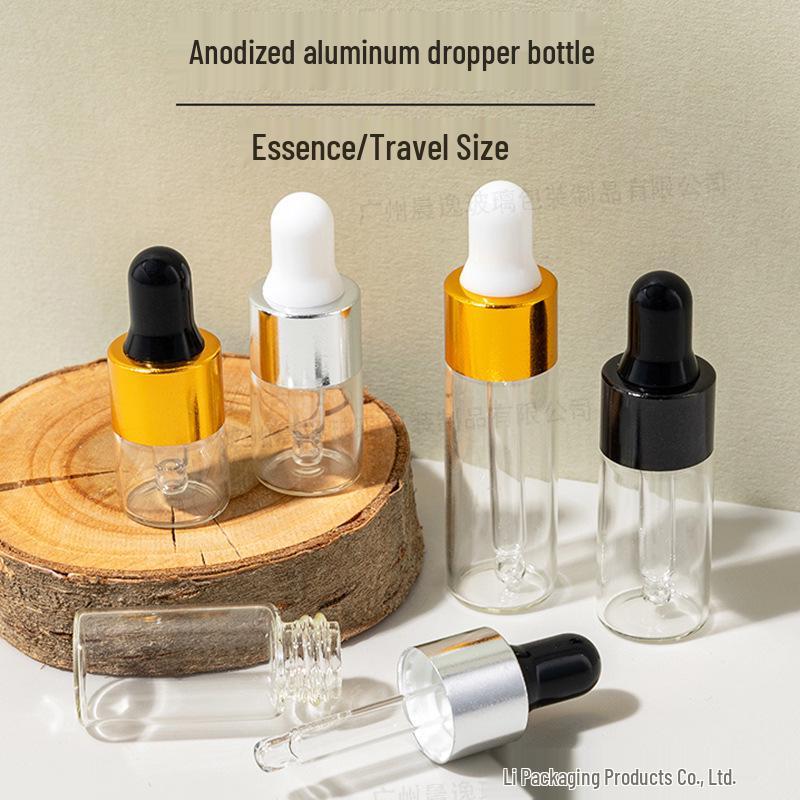 Clear Dropper Bottles - 1ml, 2ml, 3ml, 5ml Sizes, Empty for Serum, Travel-Friendly Packaging