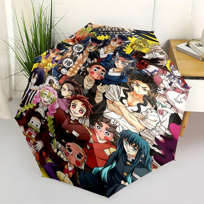 

1pc Anime Characters Automatic Opening Umbrella - Portable Three-Fold Design with 8-Bone Iron Frame - Outdoor for Fans, Travelers, Daily Use, and Fest