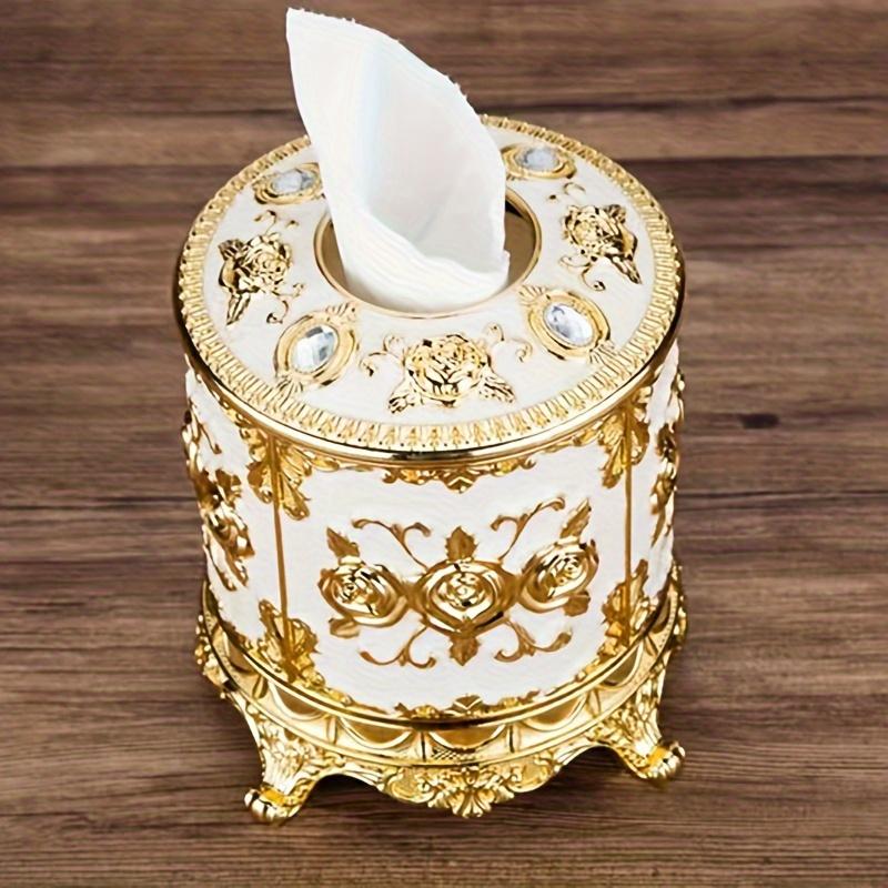 2pcs Elegant European-Style Round Tissue Box Holder - Rotating, Unscrew Design for Easy Access - Perfect for KTV, Bars, Hotels & Restaurants