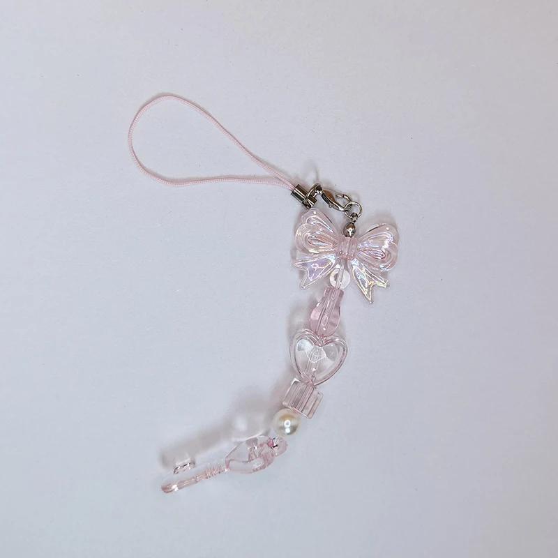 

Pink Y2K Phone Lanyard Kawaii Women Charms Pendant For iPhone 14Promax Cute Chain For Keys Bags Accessories DIY Handmade Beaded