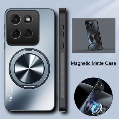 Magnetic Case for Motorola Moto G56 G86 Power G96 Matte Shockproof 360° Rotating Ring Holder Hard Cover for Moto G86 G56 Funda