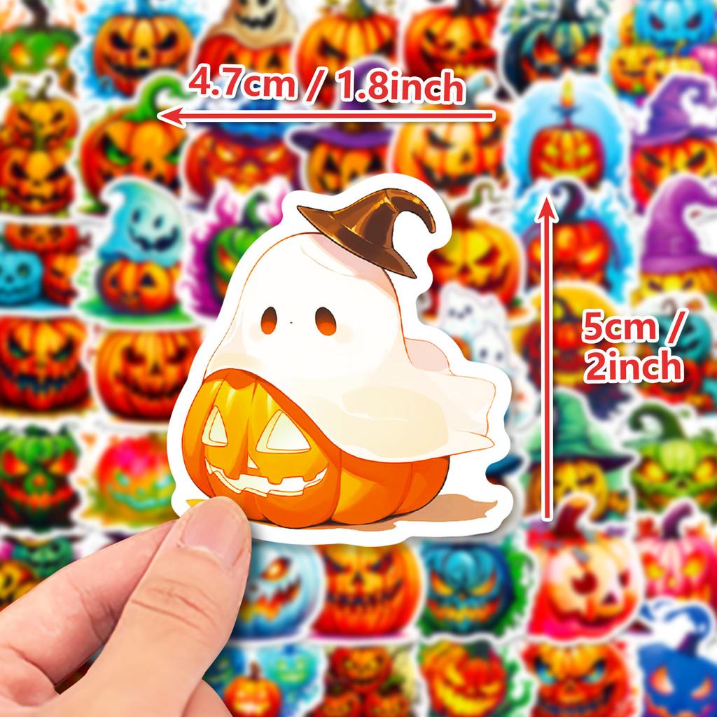 50 Halloween Pumpkin Graffiti Stickers Halloween Thriller Theme Stickers Cartoon Festival Stickers
