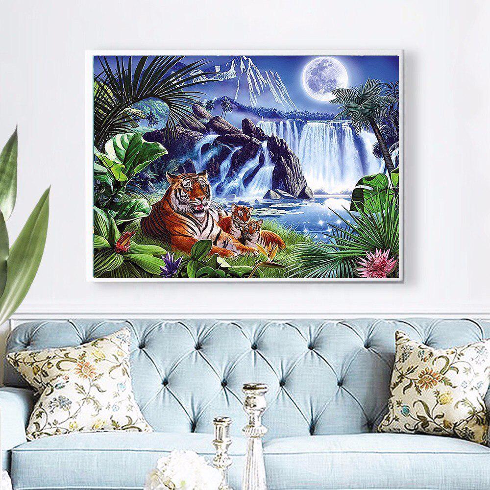 With Diamond Stones Round Painting Animals Diamond Mosaic Tiger Beadwork Diamond Embroidery