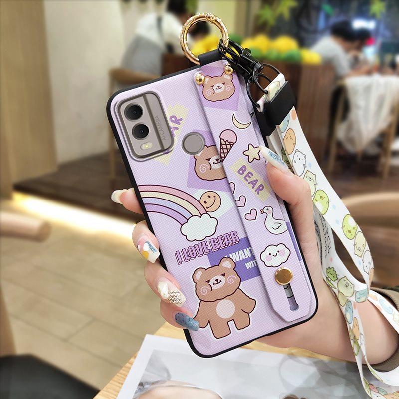 Kickstand Dirt-resistant Phone Case For Nokia C22 Soft case Anti-dust Cartoon Phone Holder Back Cover Waterproof Durable