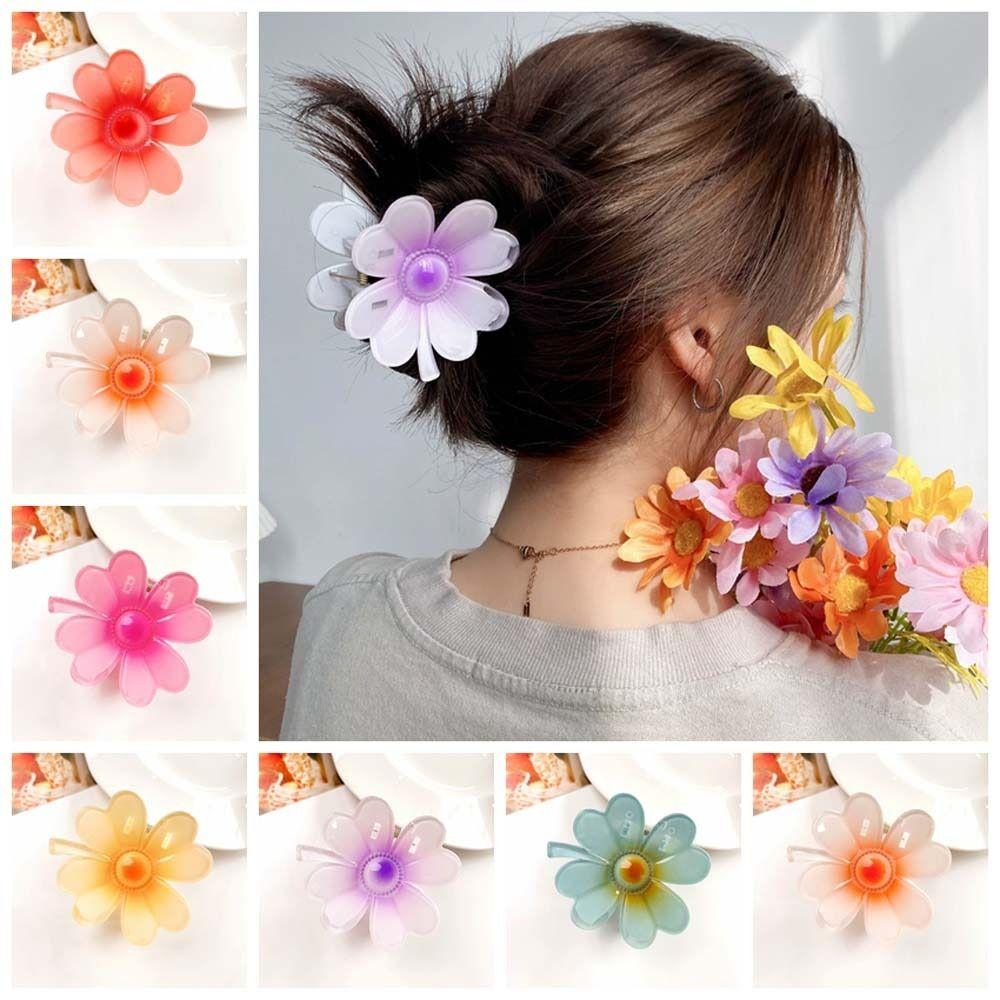 

Grab Clip Flower Hair Clip Korean Style Beach Flower Hair Clip Large Flower Hair Claw Streetwear