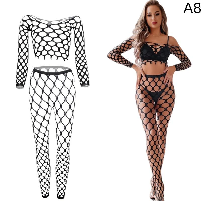 Dámské síťované přiléhavé síťované body Sexy spodní prádlo Spodní prádlo Krajka Transparentní Jednodílné tělové punčochy Kombinézy Punčochy Uniforma