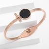 Fashion Titanium Steel Rose Gold Color Bracelet Bangles for Women Exquisite Birthday Anniversary Zircon Gifts