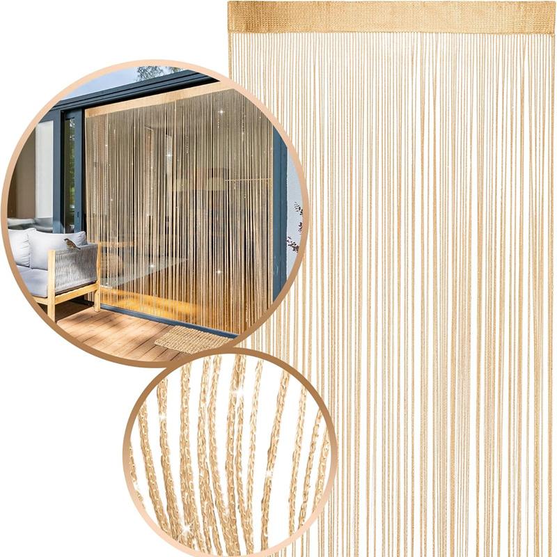 Ave Split Decorative Door String Curtain Wall Panel Fringe Window Panel Drapes Room Divider Blind Divider Tassel Screen Home 300cm*300cm