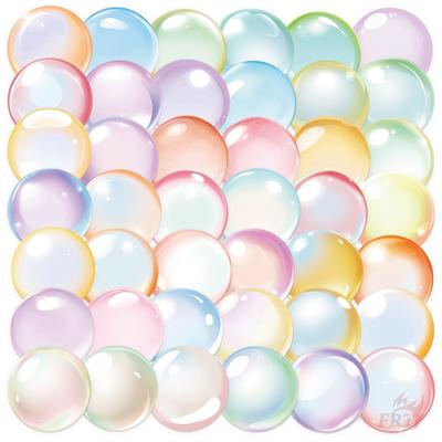 50Pcs/Set Watercolor Bubbles PET Stickers Waterproof DIY Fashion Doodle Decals Stickers