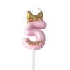 Gold Pink Bow Number Candles Birthday Candle Cake Decoration Digital 0-9 Cake Topper Decor Baby Shower Anniversary Day Decor