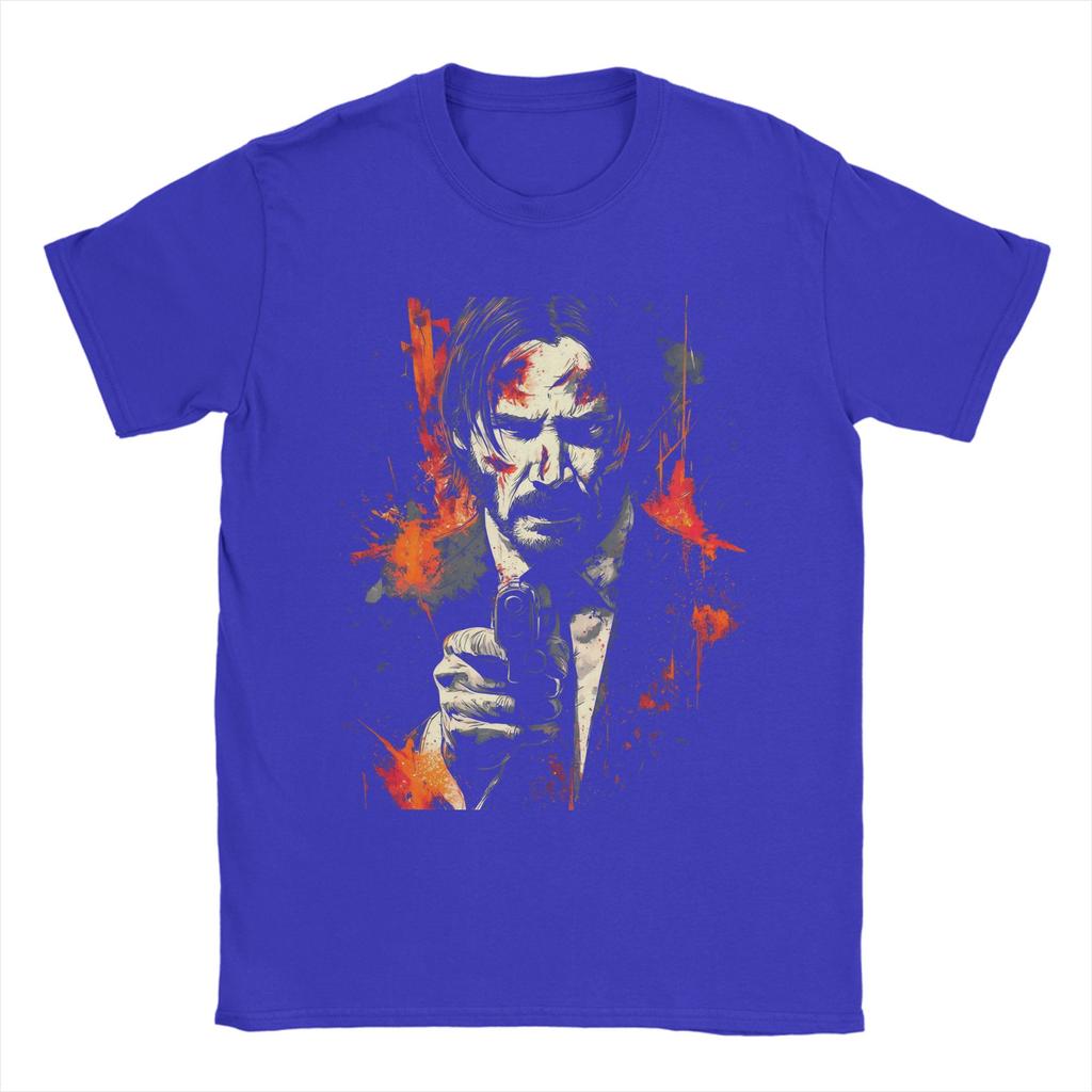 John Wick Night Assassin T Shirts Mens Cotton Novelty TShirts Round Collar Tees Short Sleeve Tops New Arrival