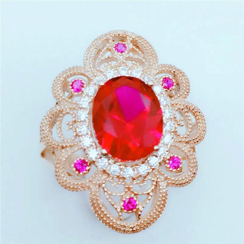 Чистое Фиолетовое Золотое Яйцо Поверхность Кружево Элегантное Розовое Золото Покрытие Роскошный Модный Дизайн Кольцо Женское