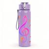 1PC Colorful Treble Clef Music Note 750ml Color Plastic Sports Water Bottle Leakproof Flip Straw Lid Suitable for Sports Office Home Use
