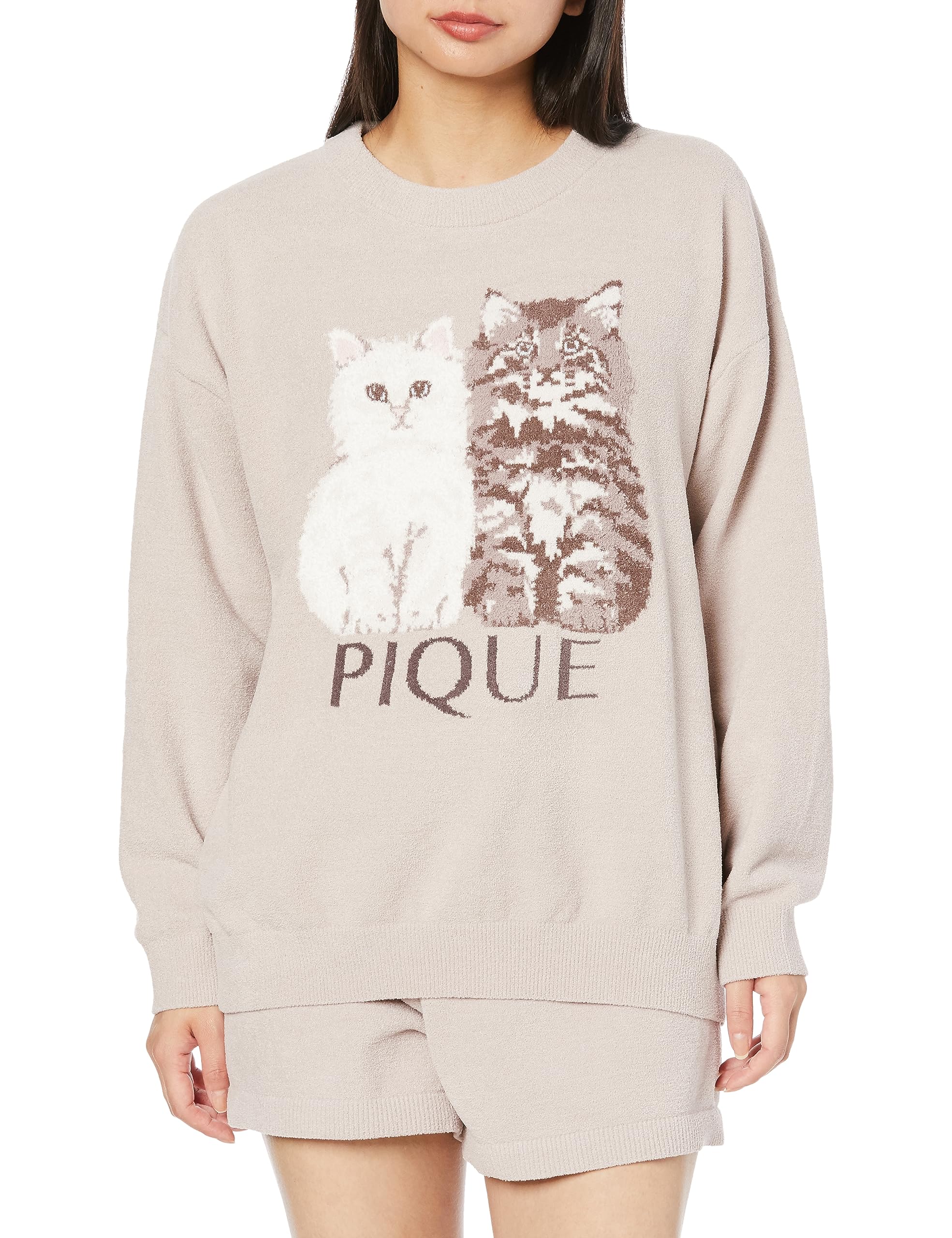 Gelato Pique Twins Cat JQD Pullover PWNT234032 BEG Women s