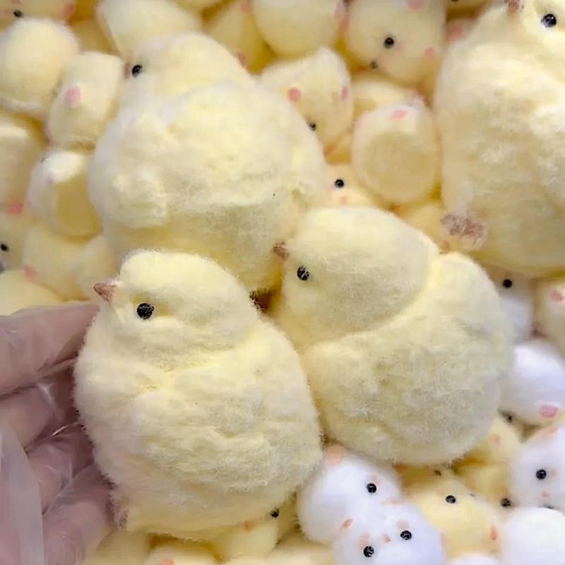 Yellow Big Chicken Plush Silicone SquishyPinching Toys Cute Hen Chicks Taba Squeezing Toy Fuzzy Fidget Toy Release Hand Stress