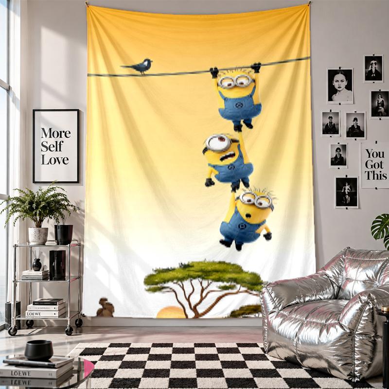 Wall TapestryMinions Art Hanging Cloth Decorative Background Cover for Room Decoration