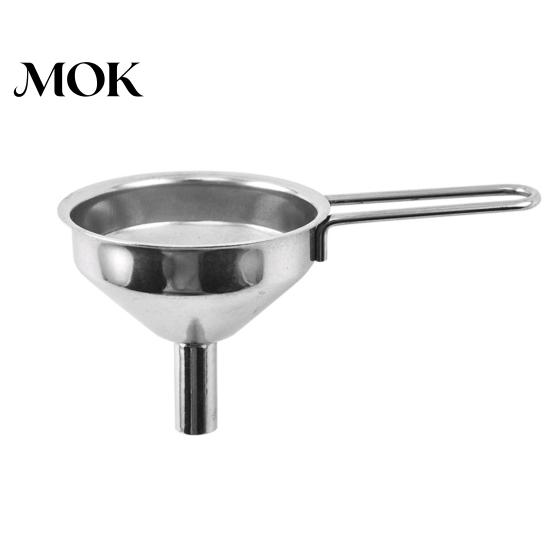 Long Handle Cooking Funnel Stainless Steel Mini with Smooth Stain Resistant Kitchen Pouring for Liquids Dry Ingredients Metal Essential Oils