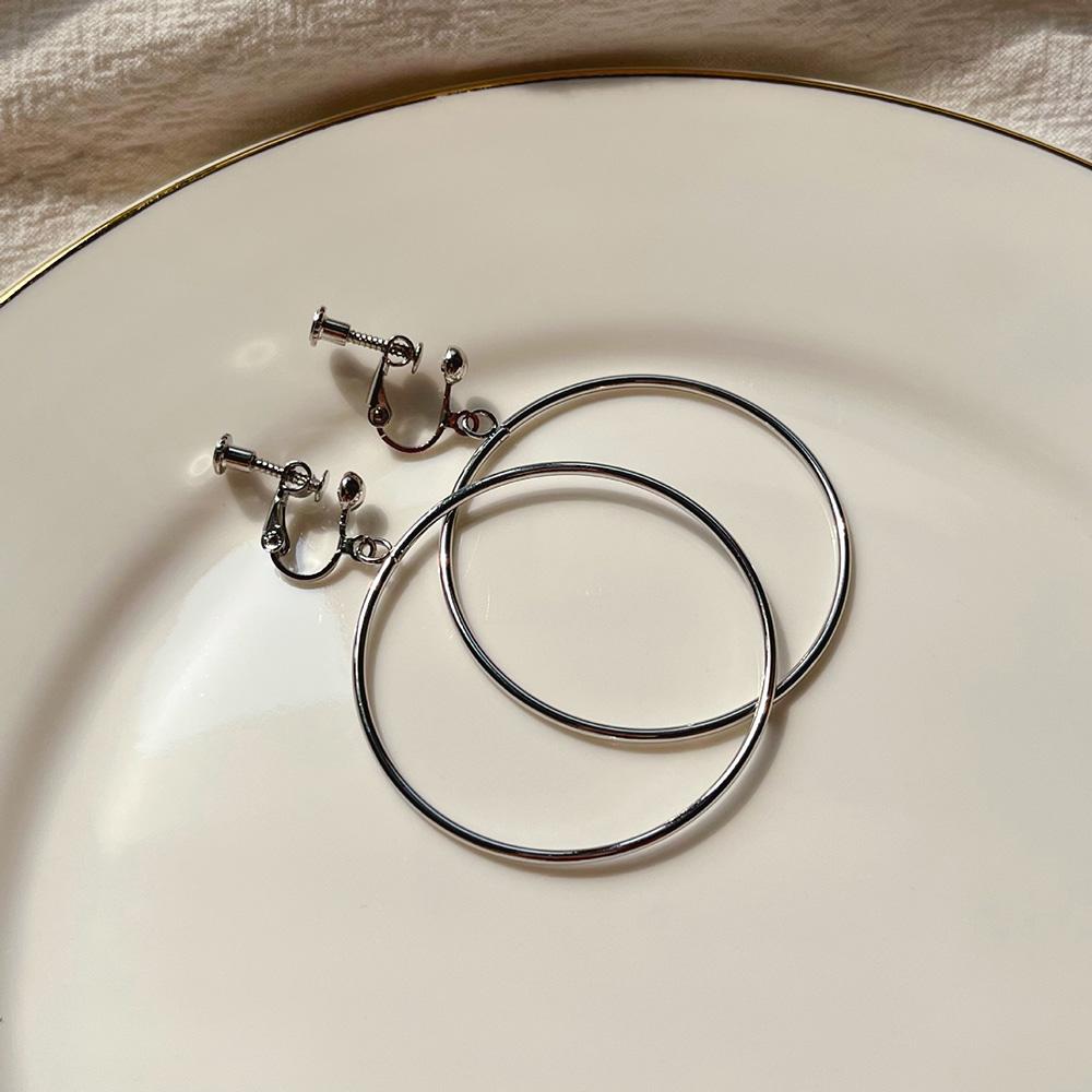 Orecchini a Clip Cerchio Grande Rotondo Non Forati per Donna Minimalisti Grande Geometrico Ear Cuff Orecchini Festa Gioielli in Metallo
