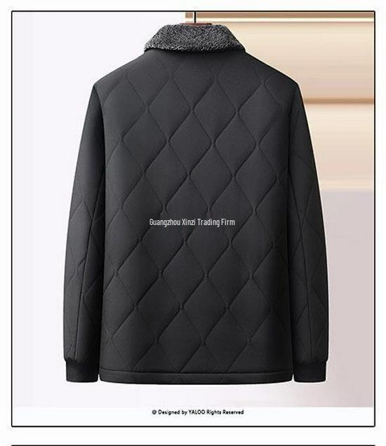 Men's Winter Thickened Lapel Jacket - Plus Velvet, Warm, Loose Fit for Middle-aged & Elderly
