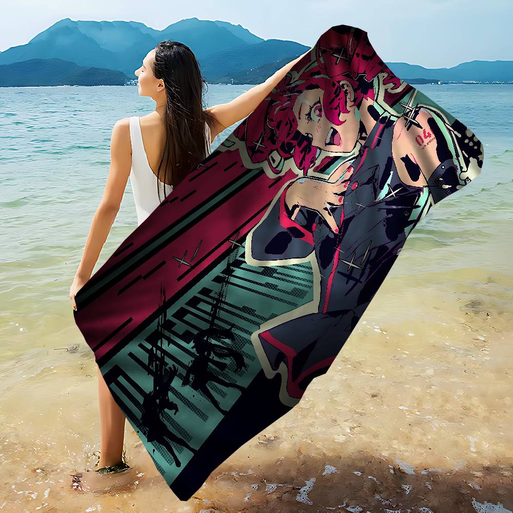 Singer Kasane Teto Microfiber Blanket Quick Drying Beach Towels Oversized Printing Super Absorbent Pool Towel Blanket