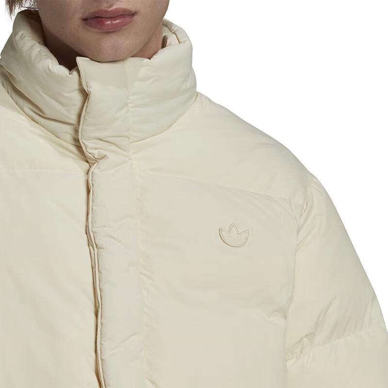 adidas Originals Trefoil Solid Color Logo Embroidery Single-Breasted Down Jacket Men Outerwear Off-White HL9201
