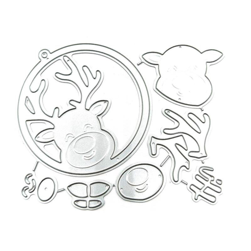 Metal Die Cuts Christmas Elk Embossing Stencil Cutting Dies for Card Making Scrapbooking Paper Craft DIY Template Mold