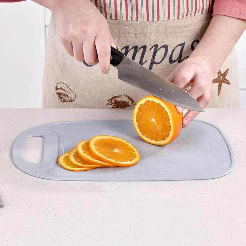 Nonslip Plastic Chopping Board Food Cutting Block Mat Kitchen Tool Fruit Vegetable Cutting Chopping Table Mats With Hang Hole
